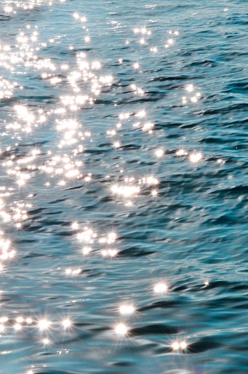 glittering sunlight on ocean waves